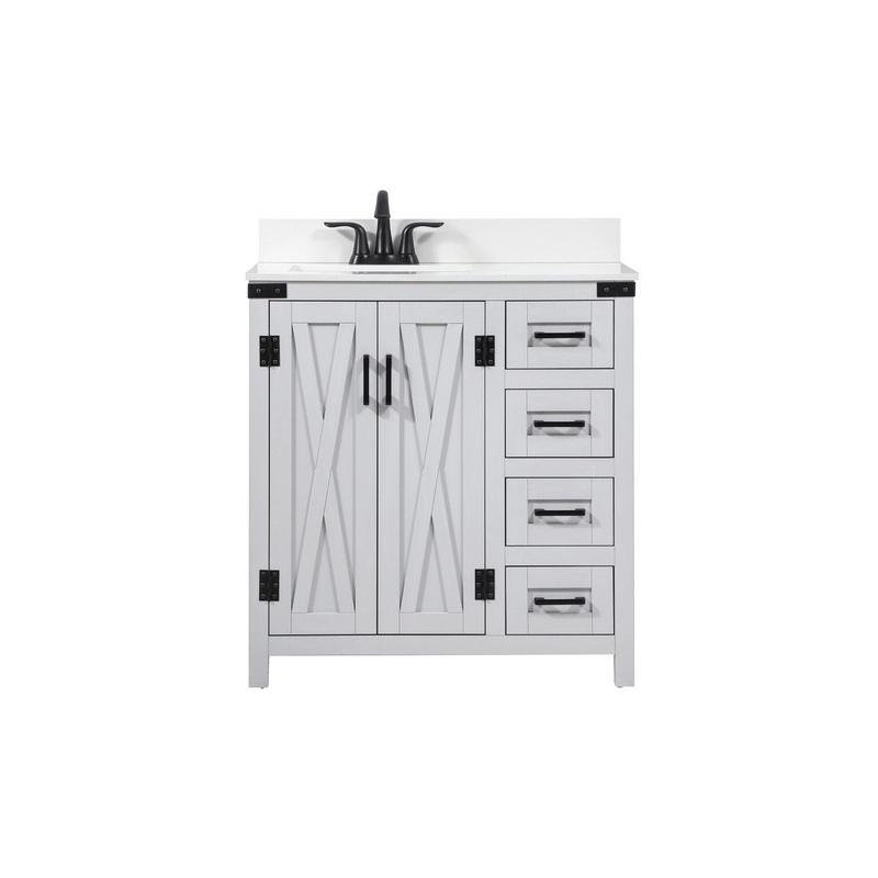 Single Bathroom Vanity from the Grant Collection in Grey Finish by Elegant Lighting
