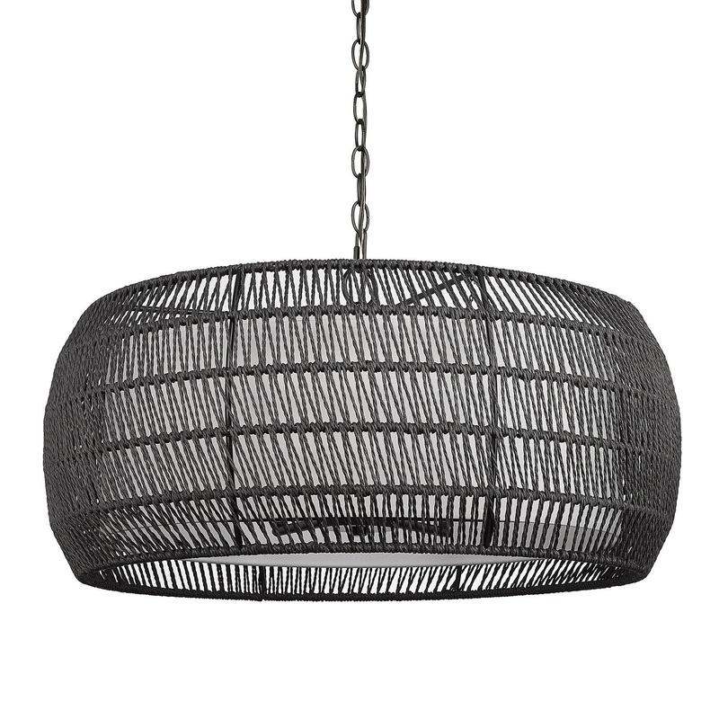 Six Light Chandelier from the Everly Collection in Matte Black Finish by Golden