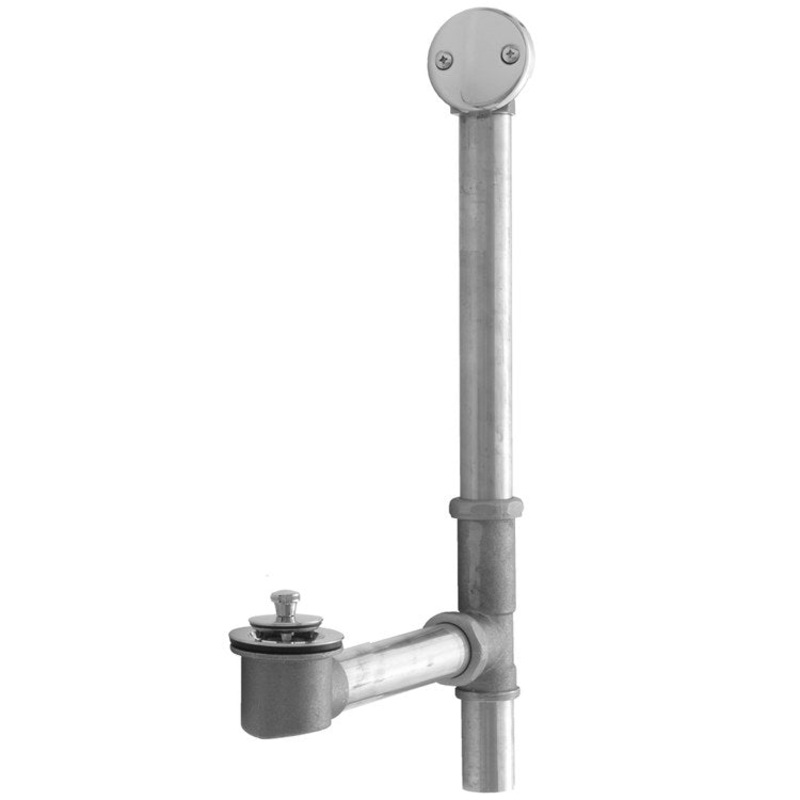 Tub Drain Bottom Outlet Lift & Turn with Faceplate 2 Hole Waste Vintage Bronze Fixed 1-1/2 Inch Brass 20 Inch