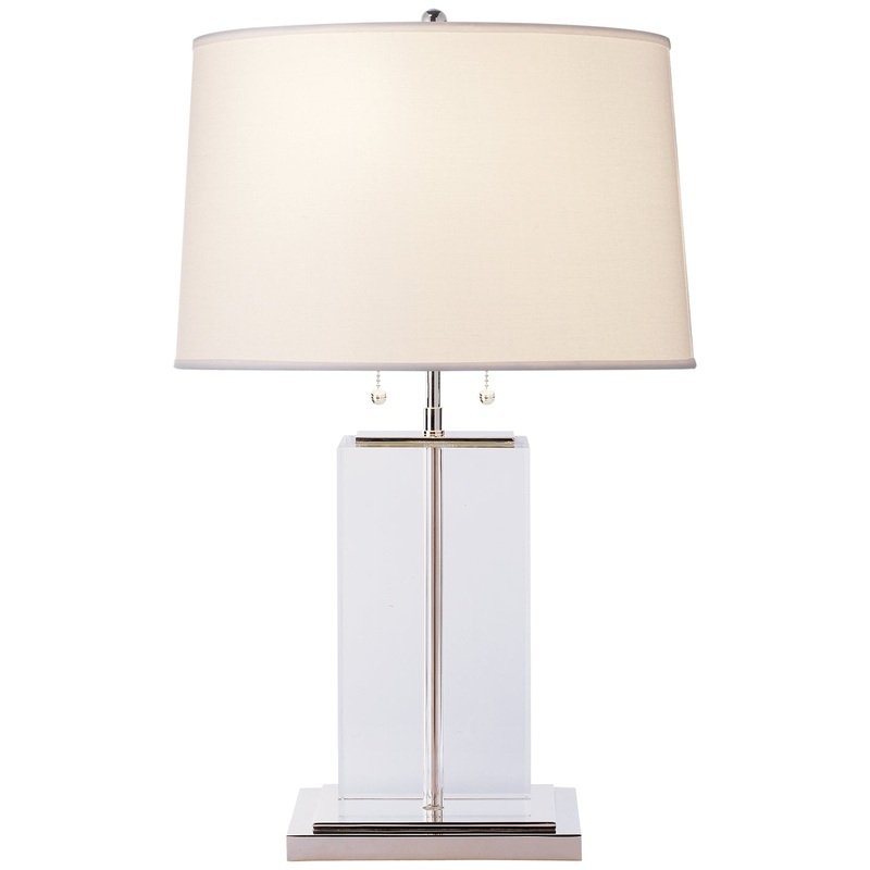 Two Light Table Lamp from the Crystal Block Collection in Crystal Finish by Visual Comfort Signature
