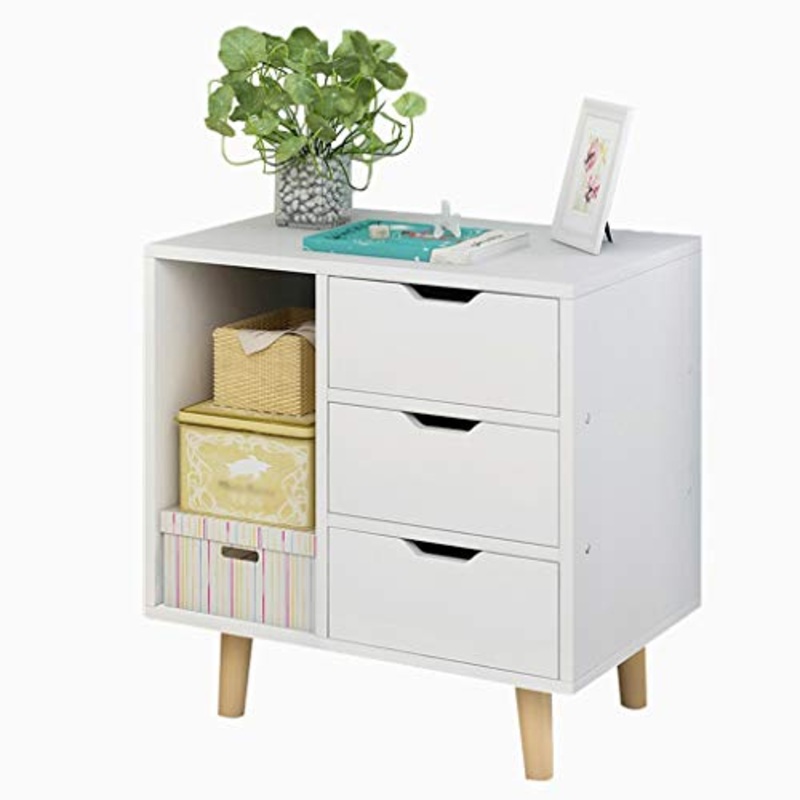 Comodini Decorazione Creativo Domestica Studio Corridoio di Legno Solido Locker Bagno Camera da Letto Assemblea Addensare Soggiorno Multifunzione 49X30X52.5cm MUMUJIN (Color : White)