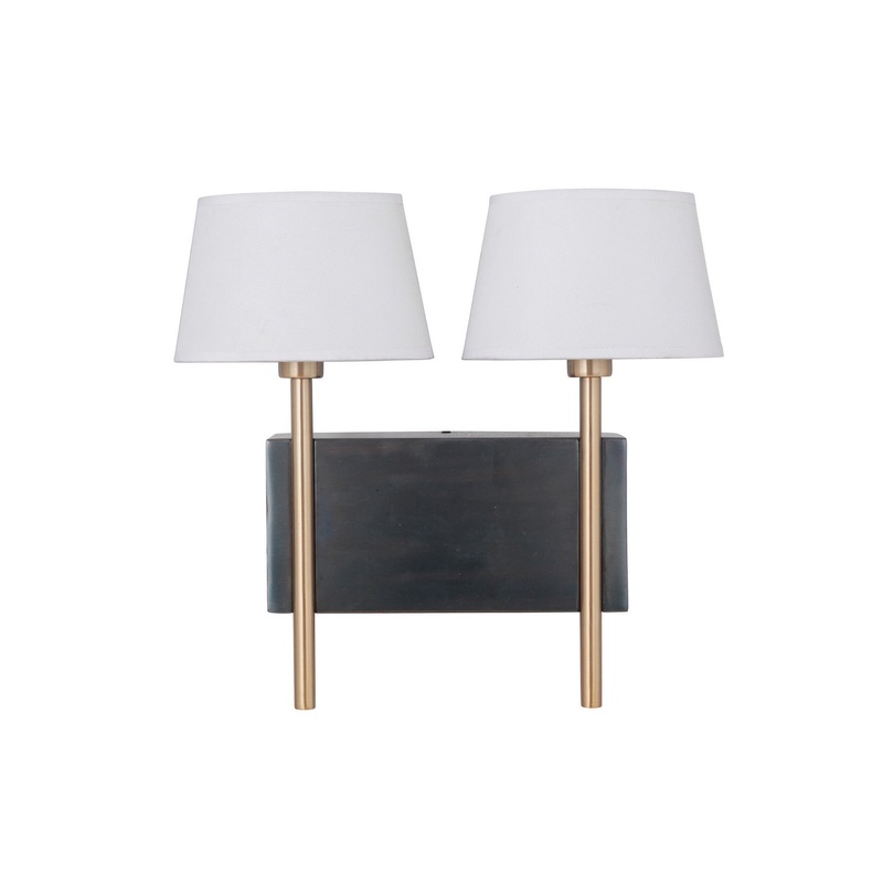 Craftmade 44462-FSSB Parker Two Light Wall Sconce Fired Steel/Satin Brass (Discontinued)