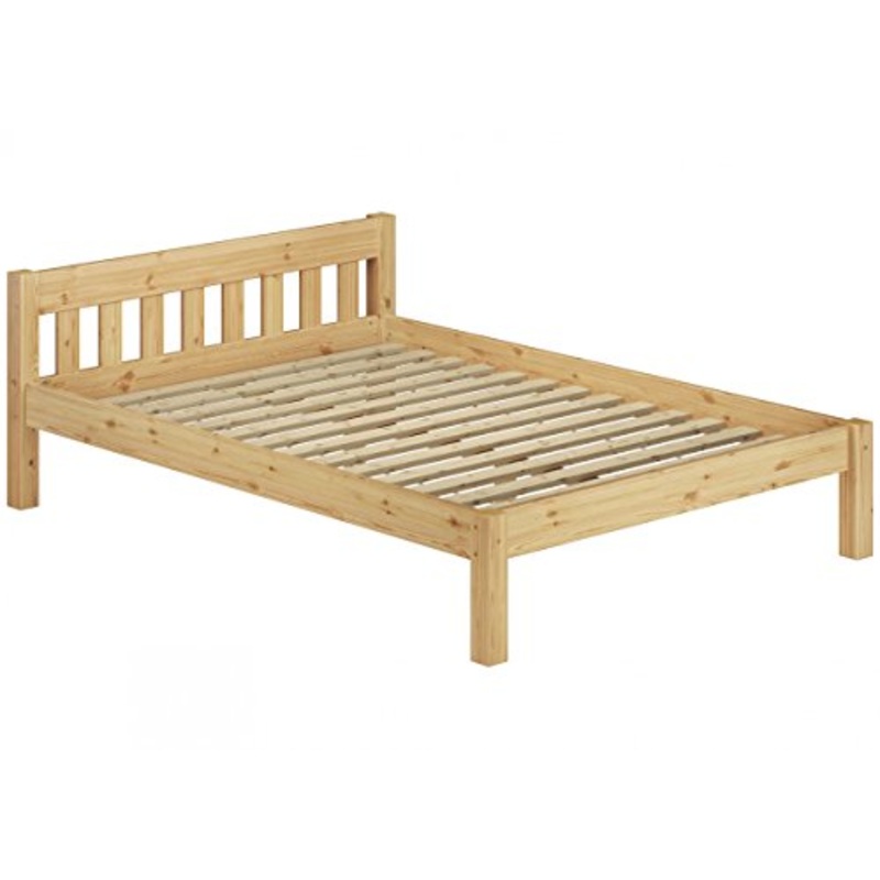 Erst-Holz Letto Matrimoniale Largo 160×200 in Pino massello Laccato con doghe rigide 60.38-16