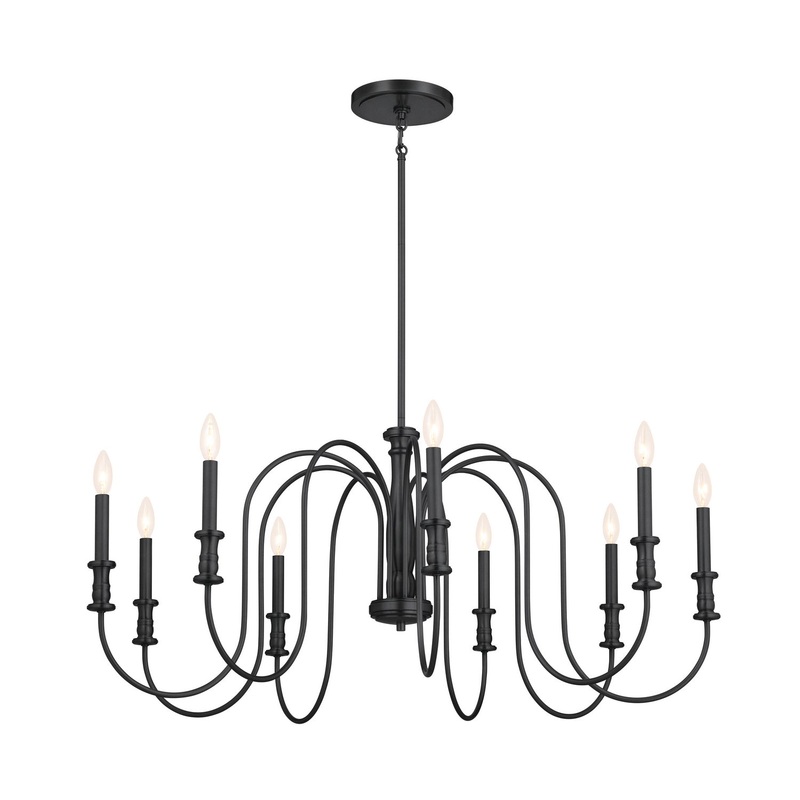 Kichler 52471BK Nine Light Chandelier, Black