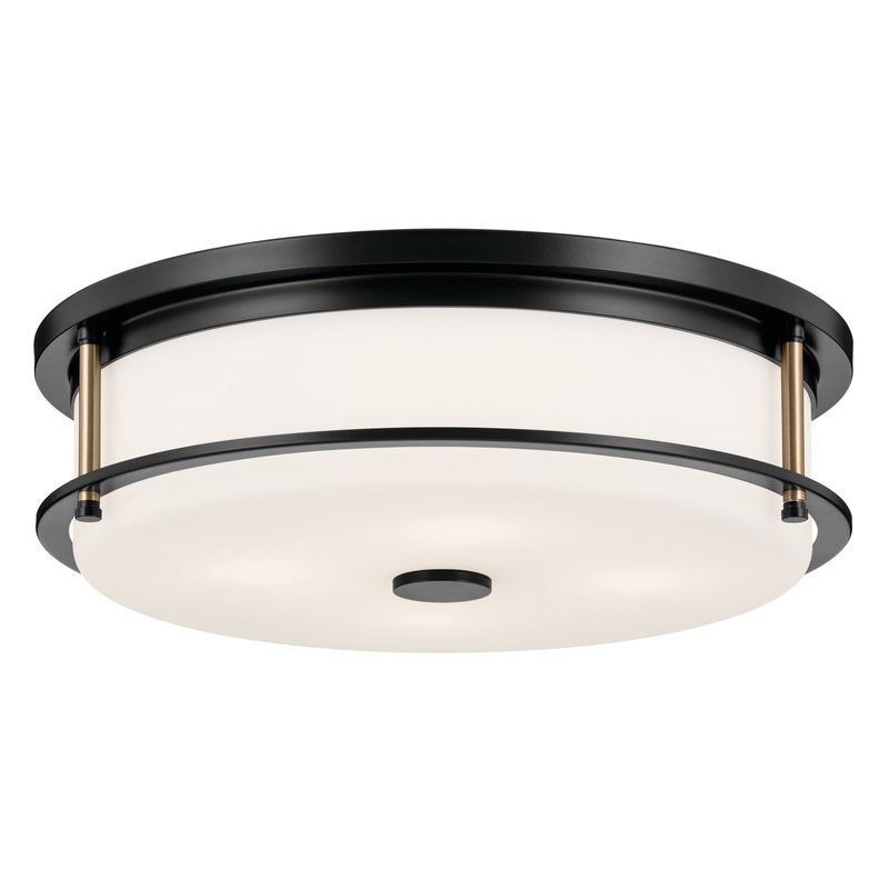 Kichler 52597BKCPZ Four Light Flush Mount, Black