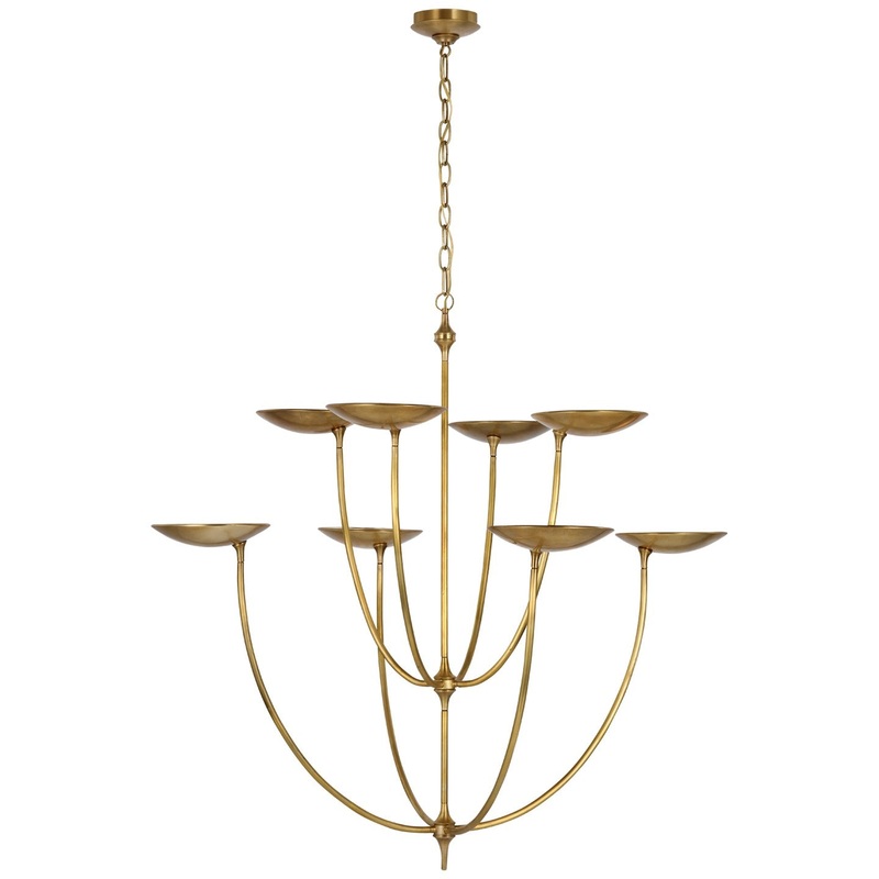 LED Chandelier from the Keira Collection in Hand-Rubbed Antique Brass Finish by Visual Comfort Signature
