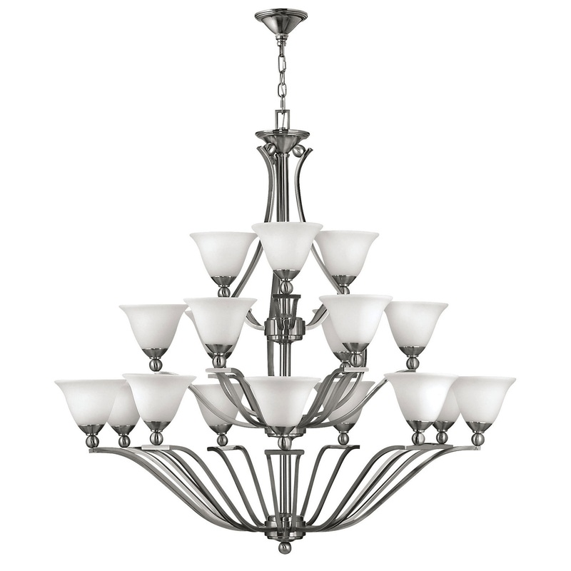 LED Foyer Chandelier from the Bolla Collection in Brushed Nickel Finish by Hinkley