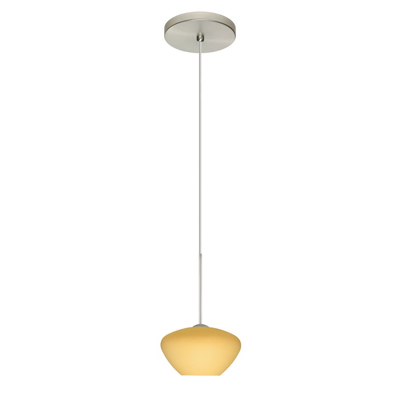 One Light Pendant from the Peri Collection in Satin Nickel Finish by Besa
