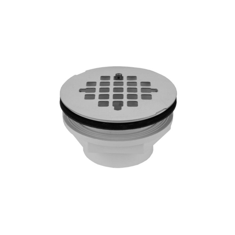 Shower Drain Rubber Seal Snap in Drain Plate 4-1/4 Inch Satin Brass PVC/Stainless Steel for Fits 2″ PVC