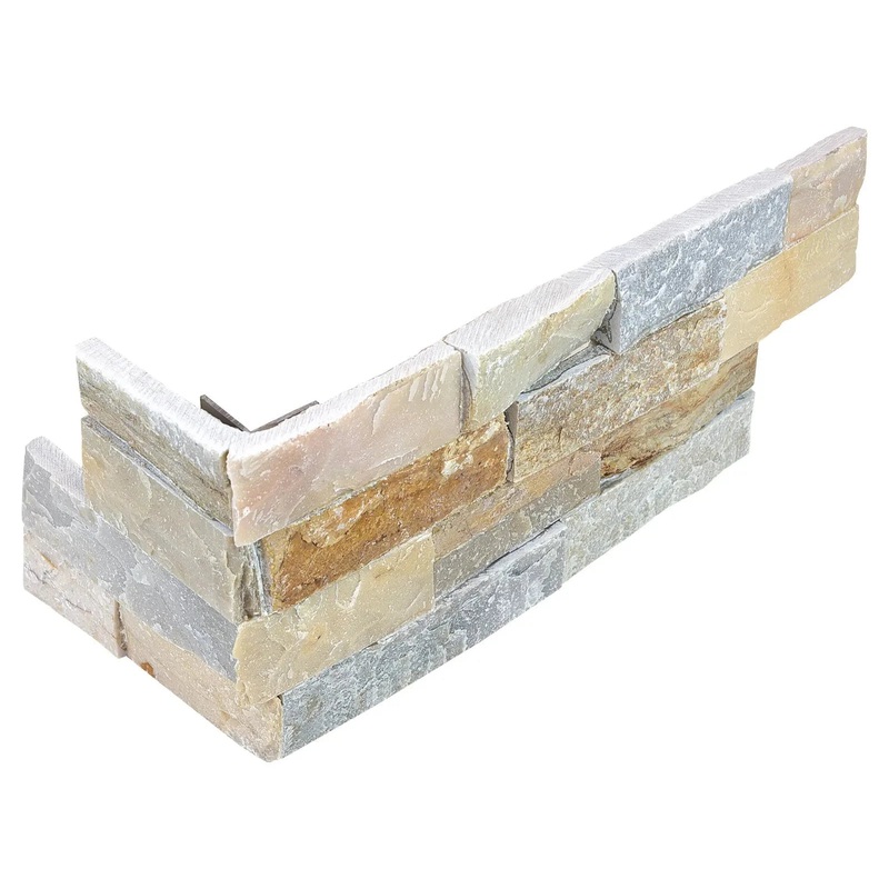 6″ x 18″ Assembled Corner Ledger Stone Beachwalk Split Face Trim 76-367