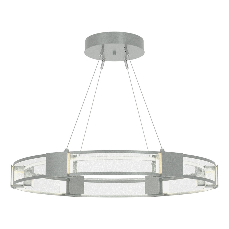Aura Glass Pendant Vintage Platinum Seeded Clear Glass (II)