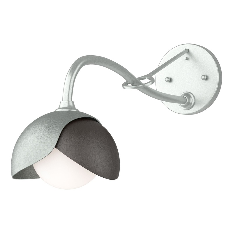 Brooklyn 1-Light Double Shade Long-Arm Sconce Vintage Platinum Oil Rubbed Bronze