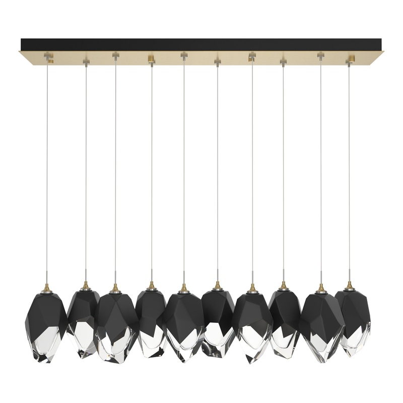 Chrysalis 10-Light Large Crystal Pendant Modern Brass Black Crystal (BP)