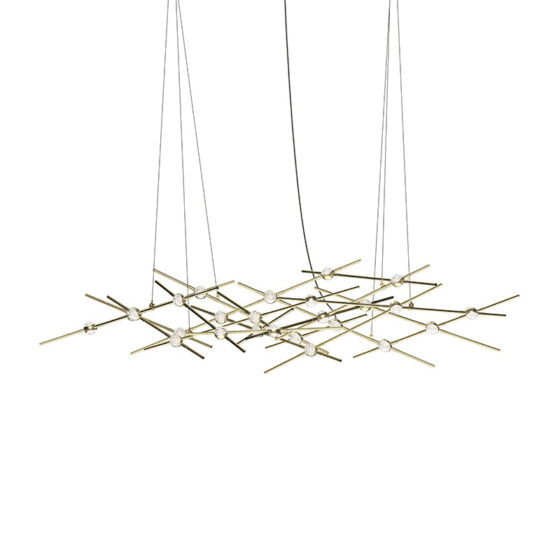Constellation Ursa Minor Satin Brass with Clear Faceted Acrylic 2700K 10′ Adjustable Cord/Cable