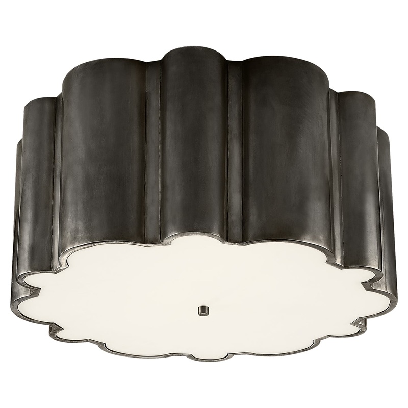 Four Light Flush Mount from the Markos Collection in Gun Metal Finish by Visual Comfort Signature