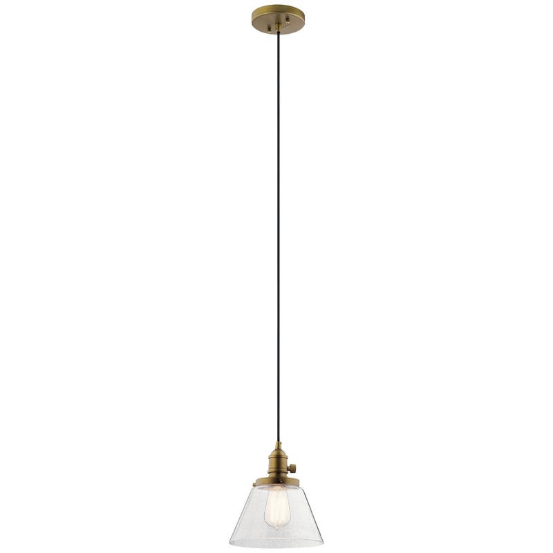 Kichler 43851NBR One Light Mini Pendant, Natural Brass