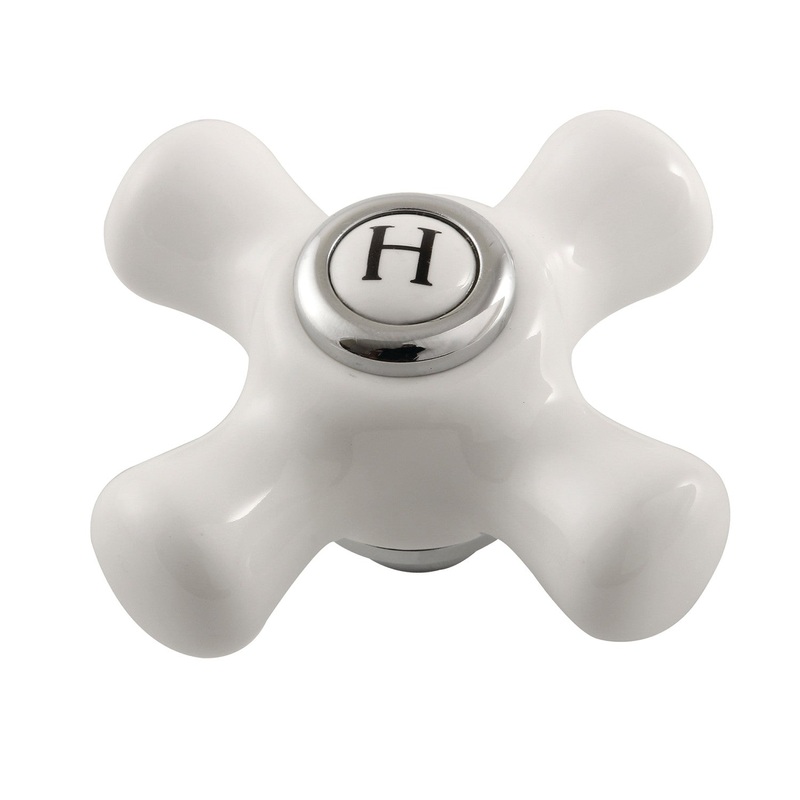 Kingston KSH266PXH Hot Porcelain Cross Handle, Polished Chrome