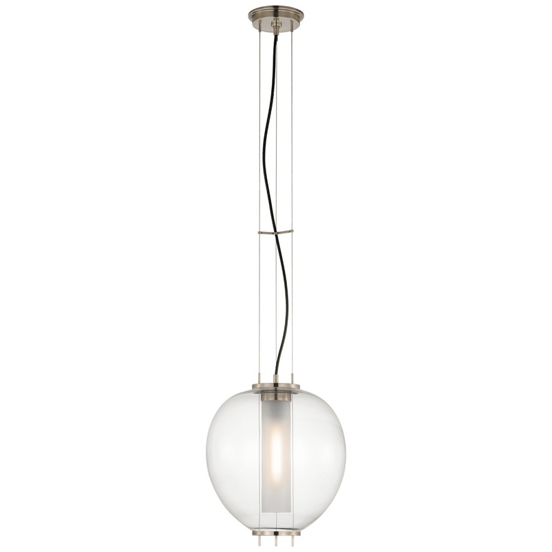 LED Lantern from the Taro Collection in Antique Nickel Finish by Visual Comfort Signature