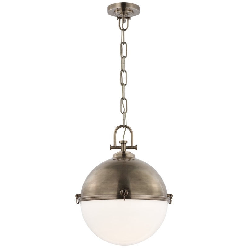 LED Pendant from the Adrian Collection in Antique Nickel Finish by Visual Comfort Signature