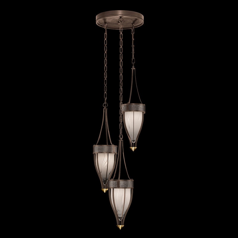 Mirage 17.5″W Round Pendant Bronze/Brass/Pebble