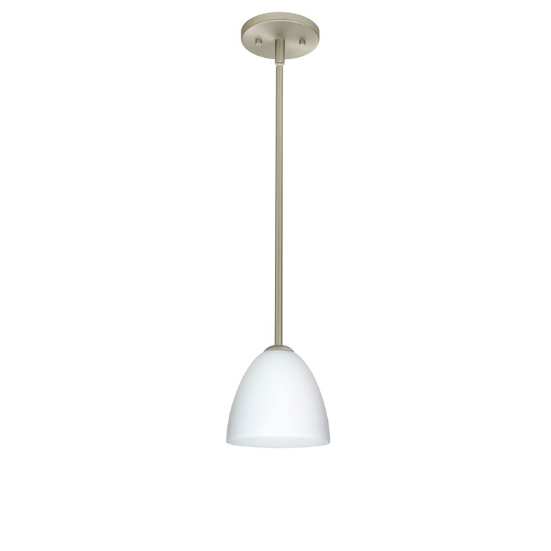 One Light Pendant from the Vila Collection in Satin Nickel Finish by Besa