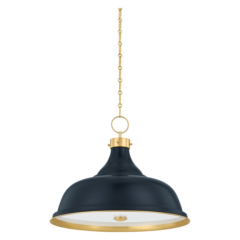 Painted No.1 4-Light Pendant Aged Brass/Distressed Bronze