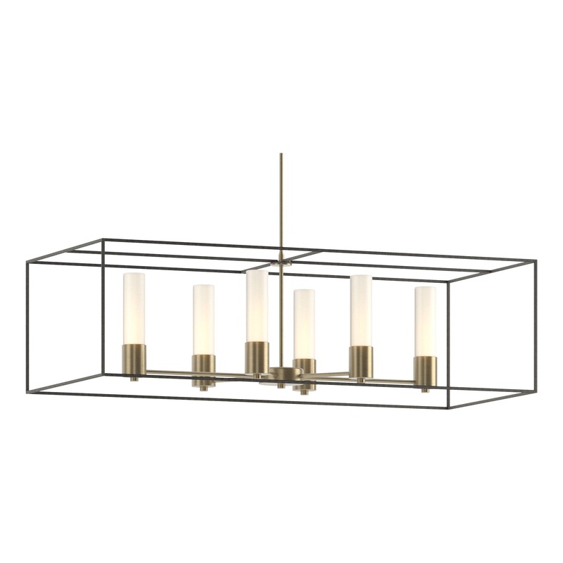 Portico Pendant Soft Gold Natural Iron Opal Glass (GG)