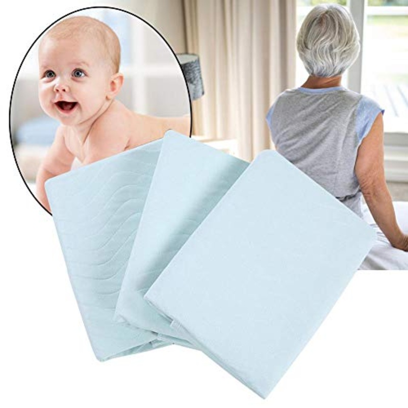 Remedy – Materassino lavabile per adulti, tappetino riutilizzabile per incontinenza, morbido e assorbente, 80 x 90 cm, 4 pezzi (blu-verde)