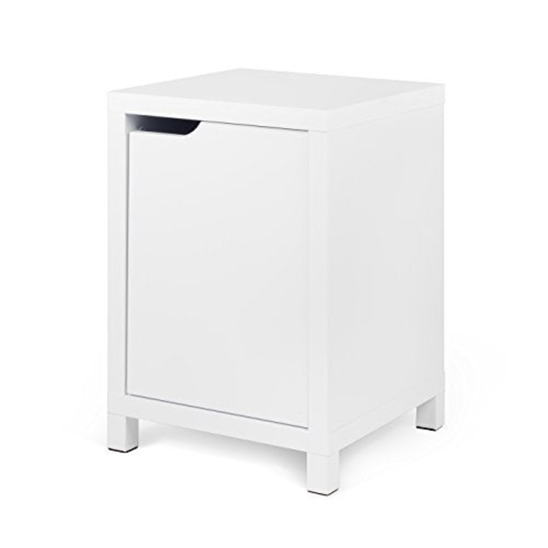 TemaHome Basic Comodino, Legno, Bianco, 34x34x50 cm