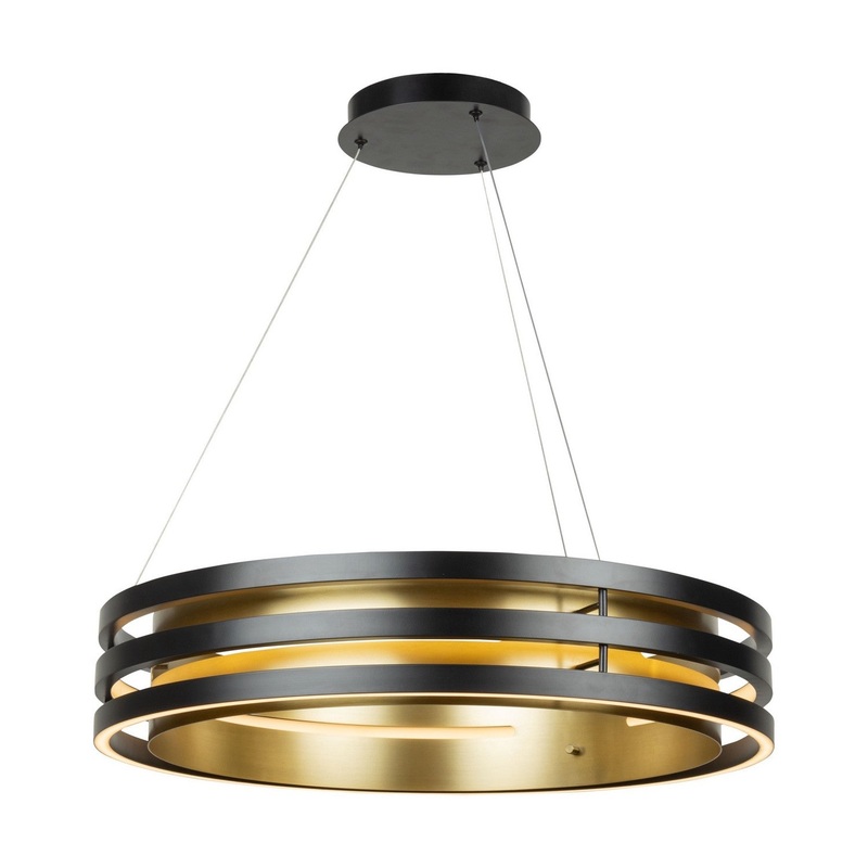 Toledo Color Select Chandelier – Black and Brushed Brass / 25.50