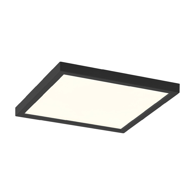 Troy 9″ Square 5CCT Flush Mount Black
