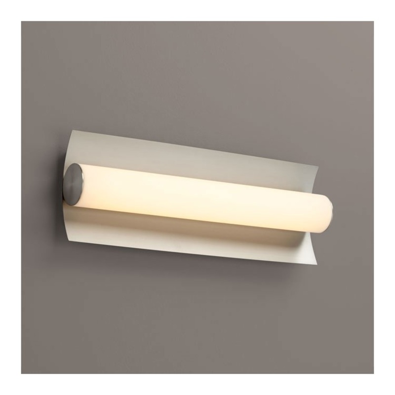 Wave Single-Light 18″ LED Bathroom Vanity Fixture – Satin Nickel