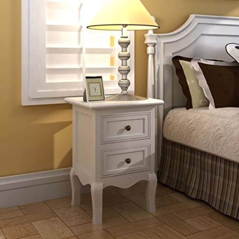 Zora Walter – Comodino con 2 cassetti, in MDF, Colore: Bianco Comodino per Camera da Letto, Misura 34,5 x 30 x 49 cm (Lunghezza x Larghezza x Altezza).