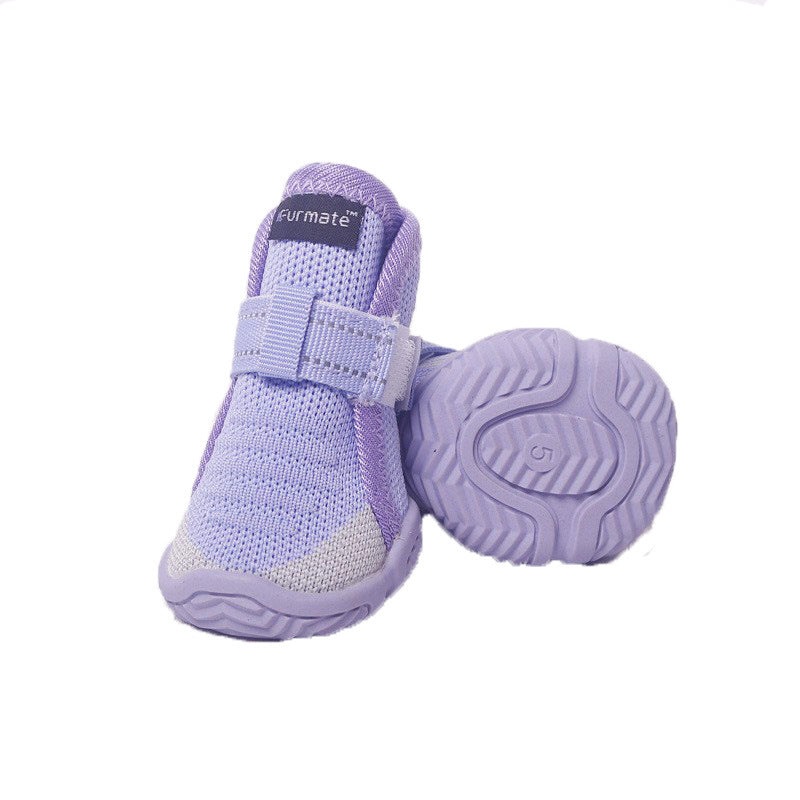 4# Purple Breathable Woven Dog Shoes for Small to Medium Dogs – Non-Slip, Durable, Anti-Dirty Paw Protectors