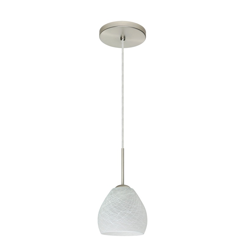 Besa 1BT-412260-HAL-SN Bolla One Light Pendant Satin Nickel