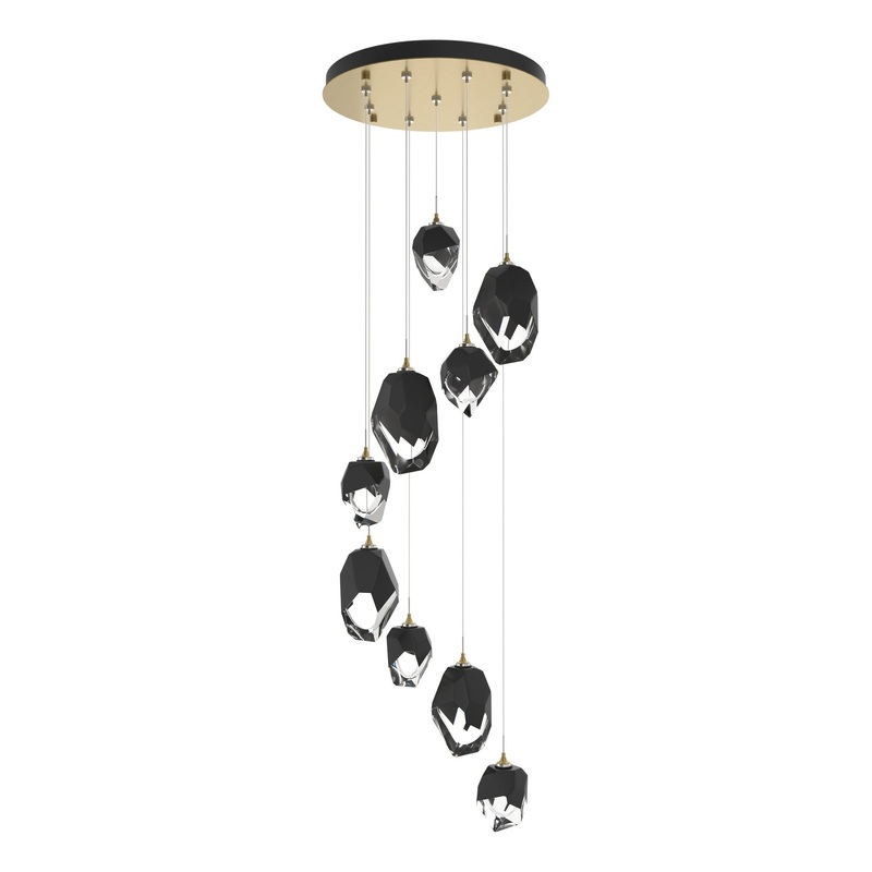 Chrysalis 9-Light Mixed Crystal Pendant Modern Brass Black Crystal (BP)