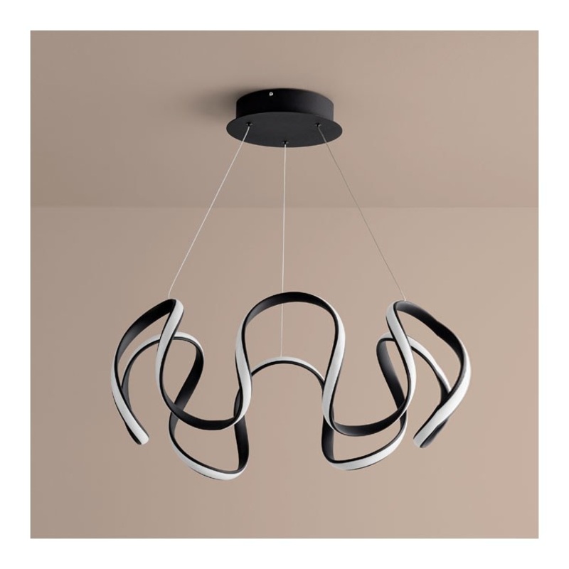 Cirro Single-Light 28″ Chandelier – Black