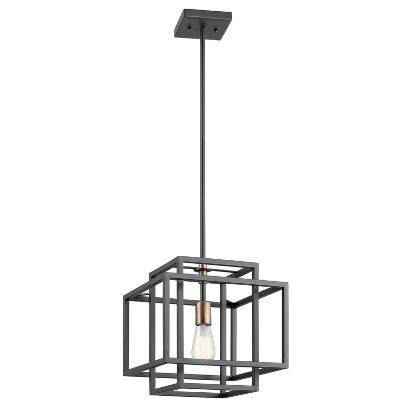 Kichler 43982BK One Light Pendant, Black