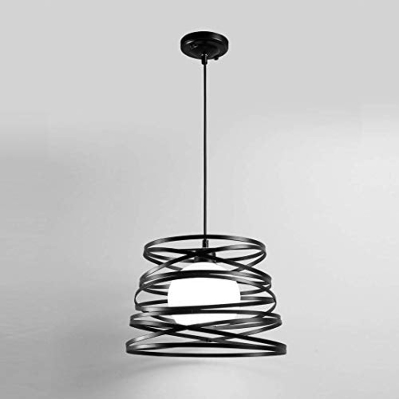 Lampadario moderno a sospensione a fasce intrecciate, in ferro verniciato finish opaco – Attacco 1xE27, Potenza max 1×60 W, dim. 33×22 cm, lunghezza filo 100 cm
