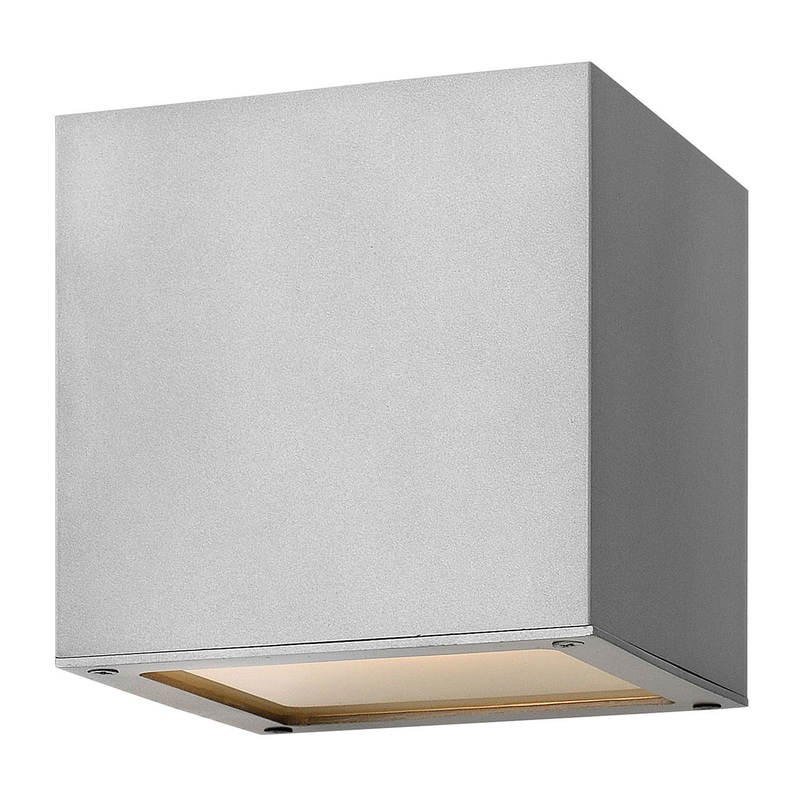 LED Wall Mount from the Kube Collection in Titanium Finish by Hinkley