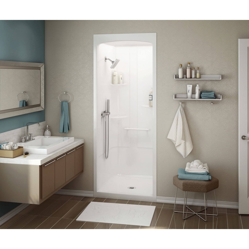 MAAX 107006-000-001 Allia SHR-3636 Acrylic Alcove Center Drain One-Piece Shower in White