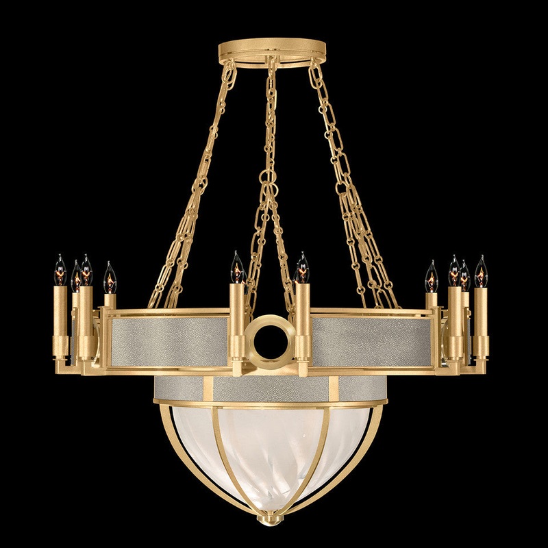 Mirage 35.75″W Round Chandelier Gold Leaf/Brass/Coco