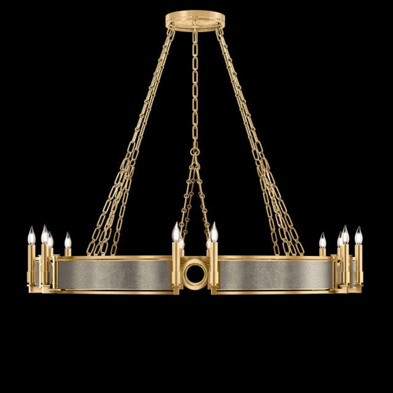 Mirage 49.75″W Round Chandelier Gold Leaf/Brass/Coco