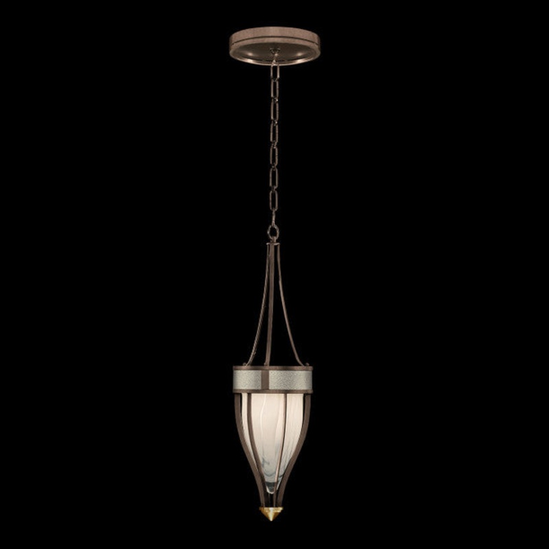 Mirage 7.5″W Round Pendant Bronze/Brass/Coco