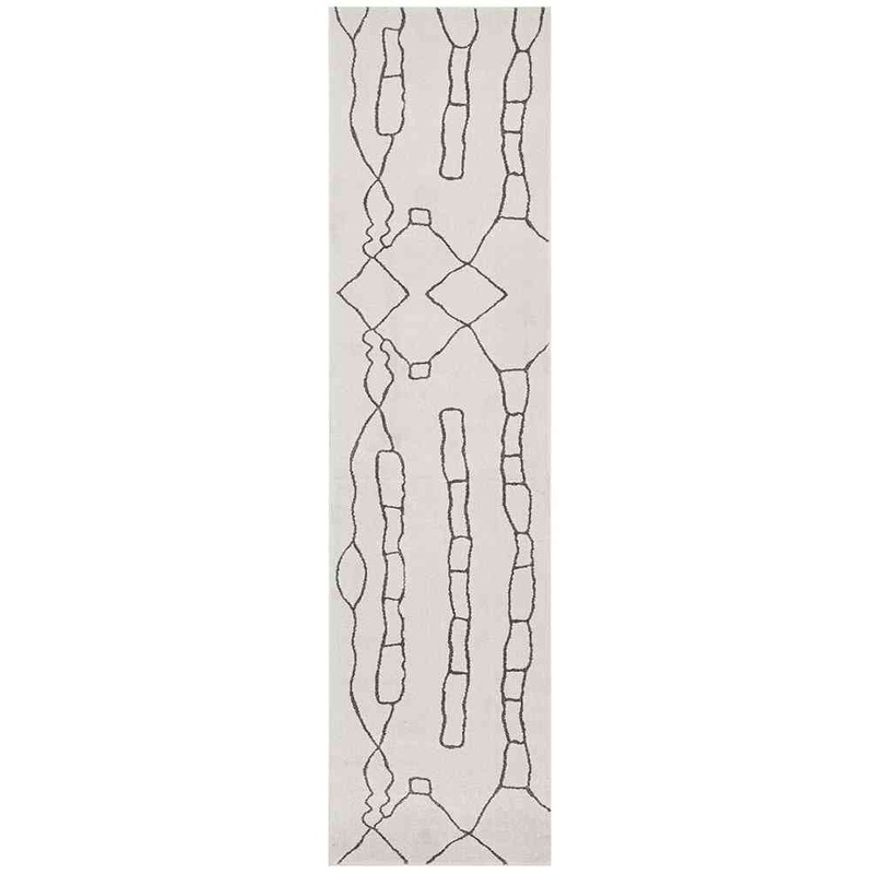 Paradise Runner Amy Grey by Rug Culture – 400X80CM – RUNNER
