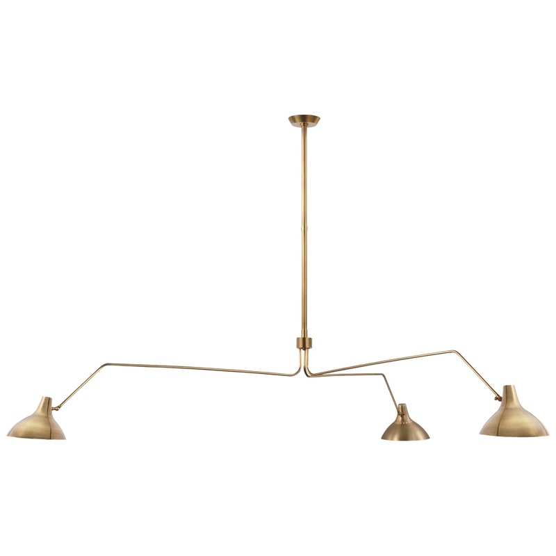 Three Light Chandelier from the Charlton Collection in Hand-Rubbed Antique Brass Finish by Visual Comfort Signature