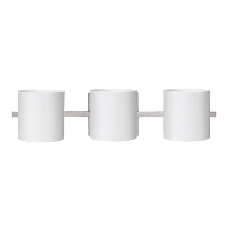Three Light Wall Sconce from the Pogo Collection in Satin Nickel Finish by Besa