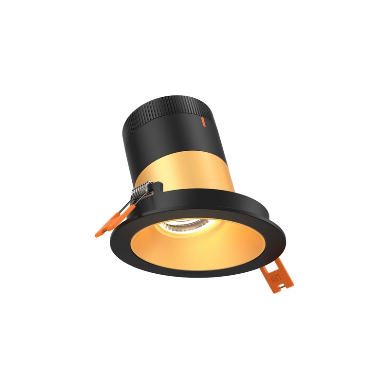 3″ Modular Downlight Gold with Black Trim 60 Degrees Sloped Ceiling