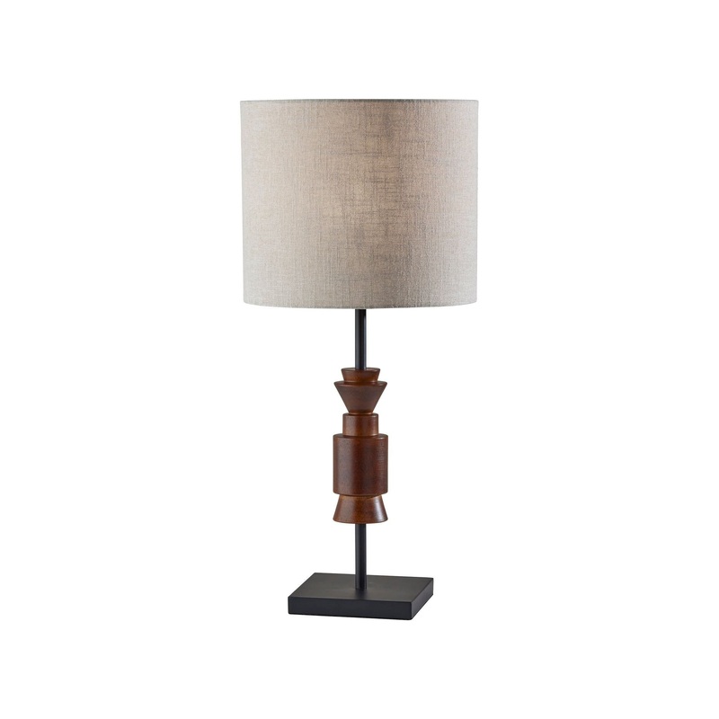 Elton Table Lamp Black + Walnut Wood