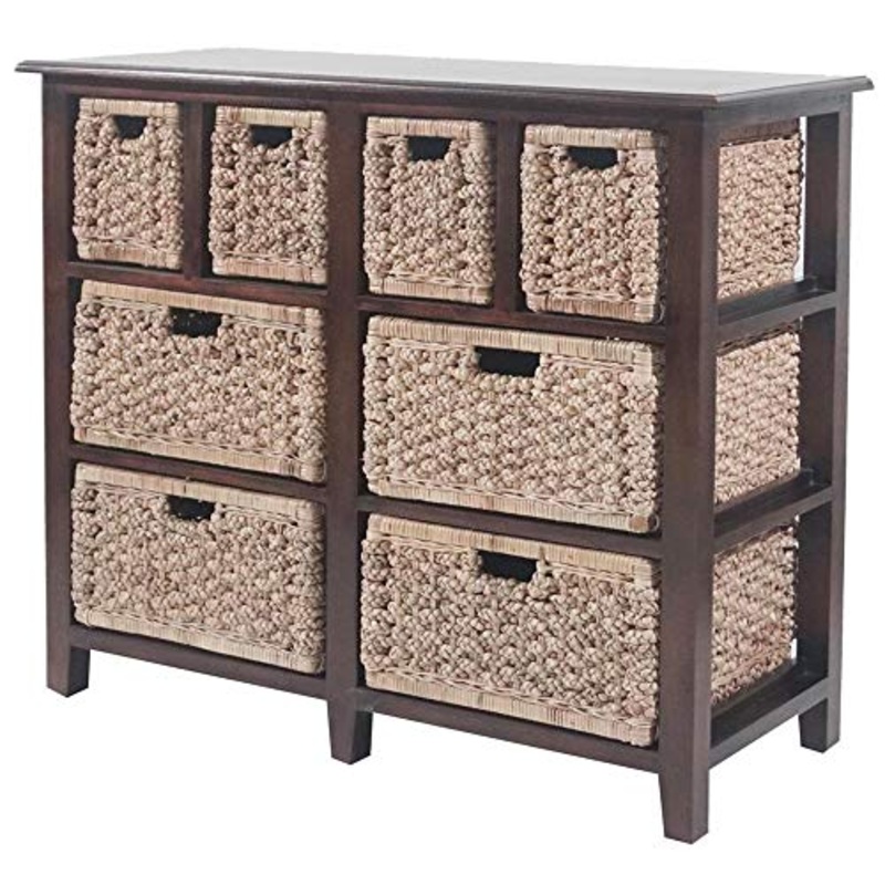 ETNIC ART Etnicart – Cassettiera in mogano massello e giacinto 8 cassetti-112x78x48-Alta qualit